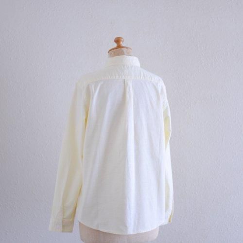 Cotton Embroidered Round Collar Shirt Yellow