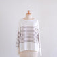 Cotton knit striped pullover in Brown