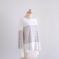 Cotton knit striped pullover in Brown