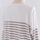 Cotton knit striped pullover in Brown