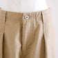 Cotton Herringbone Tuck Pants Beige