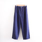 Cotton Herringbone Tuck Pants Navy