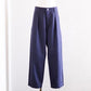 Cotton Herringbone Tuck Pants Navy