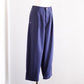 Cotton Herringbone Tuck Pants Navy