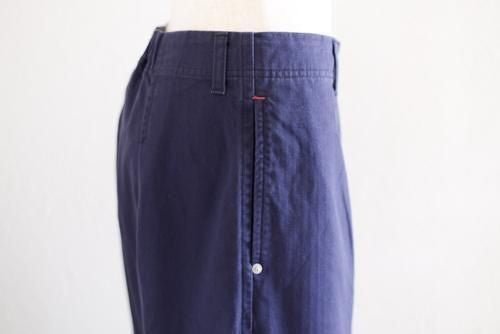 Cotton Herringbone Tuck Pants Navy