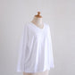 Soft cotton V-neck wide T-shirt White