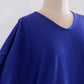 Soft cotton V-neck wide T-shirt in Dark Blue