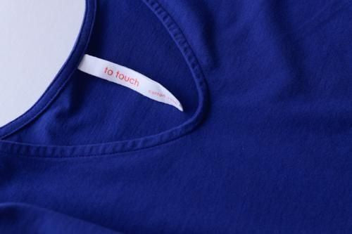 Soft cotton V-neck wide T-shirt in Dark Blue