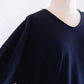 Soft cotton V-neck wide T-shirt in black