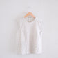 Cotton linen waffle sleeve shirt, off-white