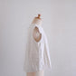 Cotton linen waffle sleeve shirt, off-white