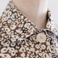 Linen flower print coat Brown
