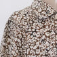 Linen flower print coat Brown