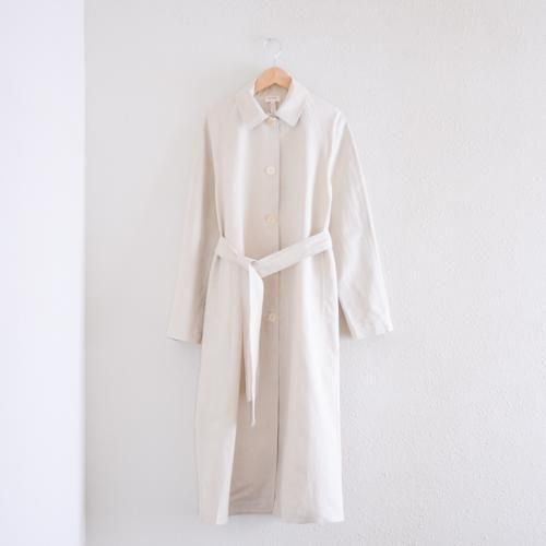 Cotton Hemp Grain Coat in Ivory