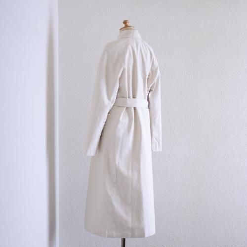 Cotton Hemp Grain Coat in Ivory