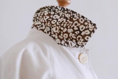 Cotton Hemp Grain Coat in Ivory