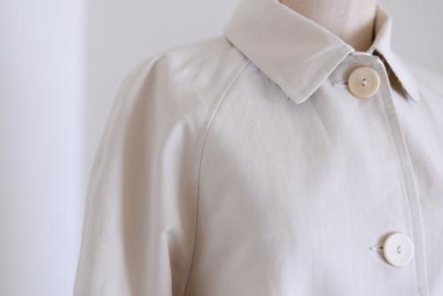 Cotton Hemp Grain Coat in Ivory