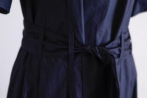 Cotton Short Sleeve Flare Dress Black