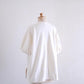 Cotton gathered sleeve pullover in off-white
