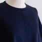 Cotton gathered sleeve pullover in Black