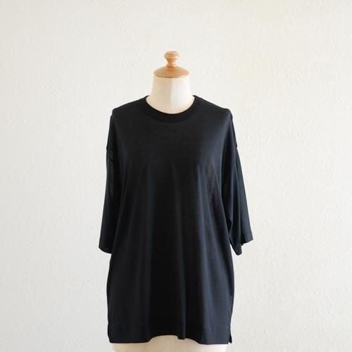 Soft cotton sheer pullover in Black