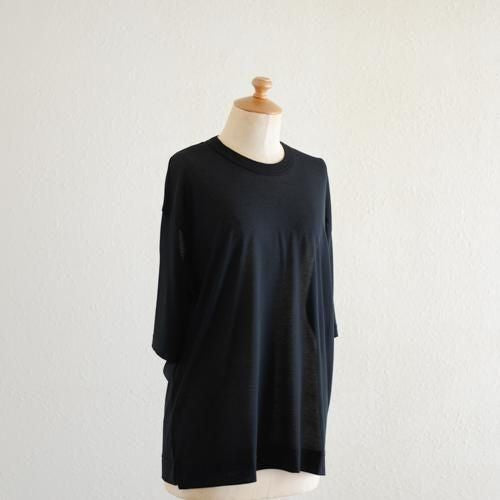 Soft cotton sheer pullover in Black