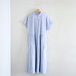 Cotton French Sleeve Dress White x Navy