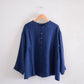 Soft Linen Cardigan Blouse Navy