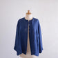 Soft Linen Cardigan Blouse Navy