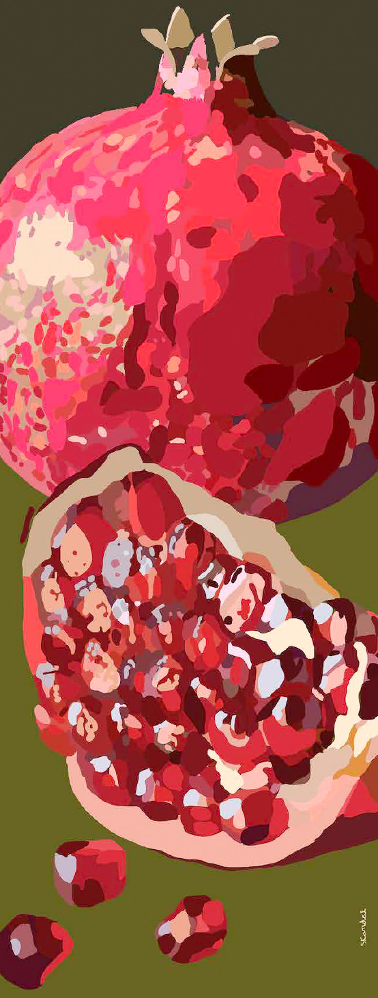 ウールヴェジタブルストール Pomegranate