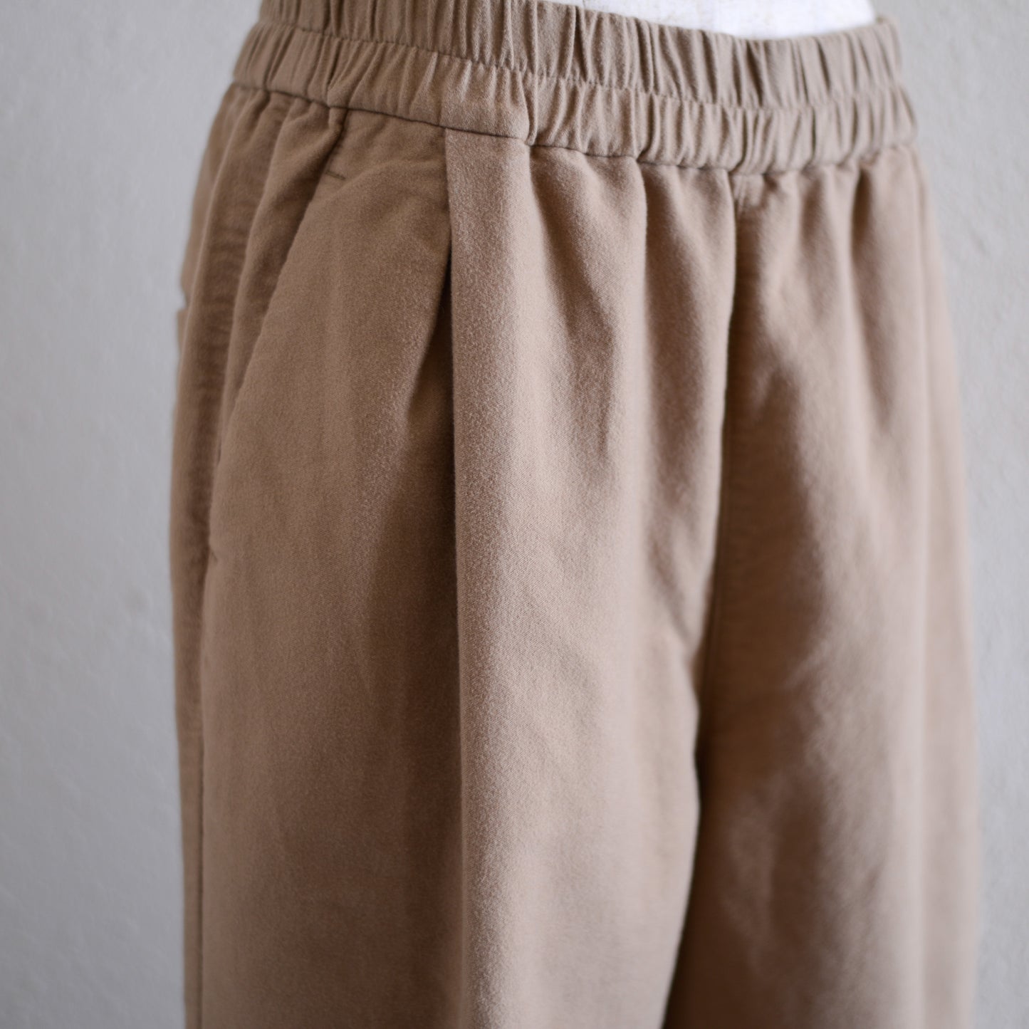 Organic Cotton Premium Suede Pants, Beige