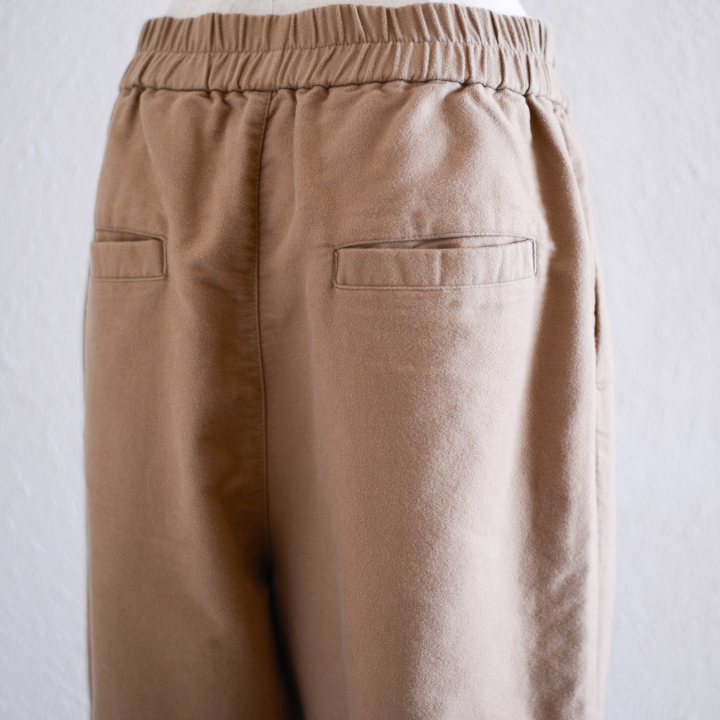 Organic Cotton Premium Suede Pants, Beige