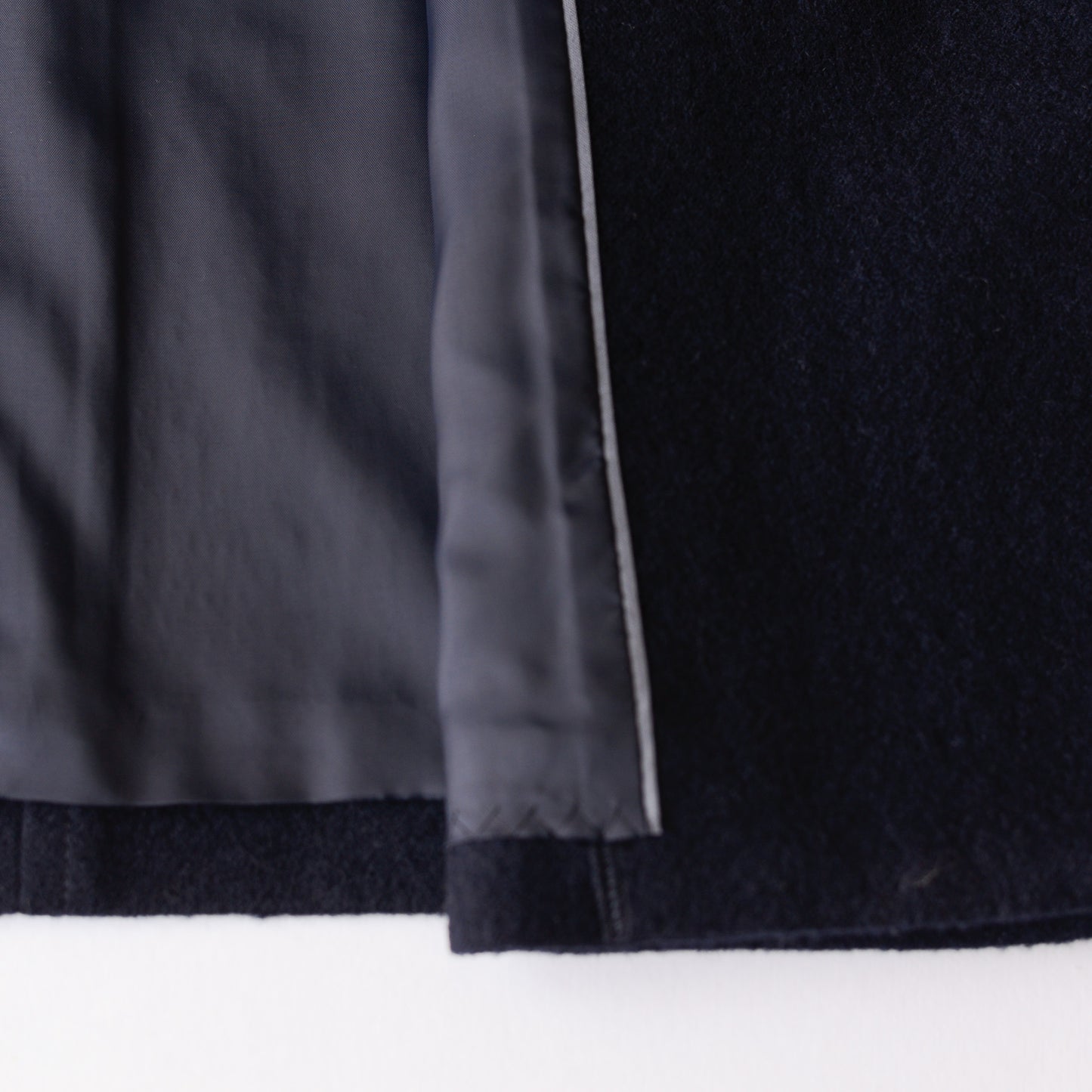 Wool collarless short jacket Black