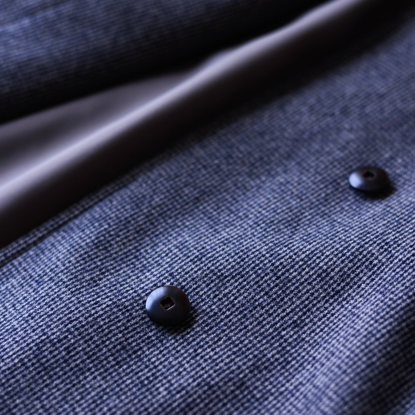 Wool collarless short jacket Beige x Black