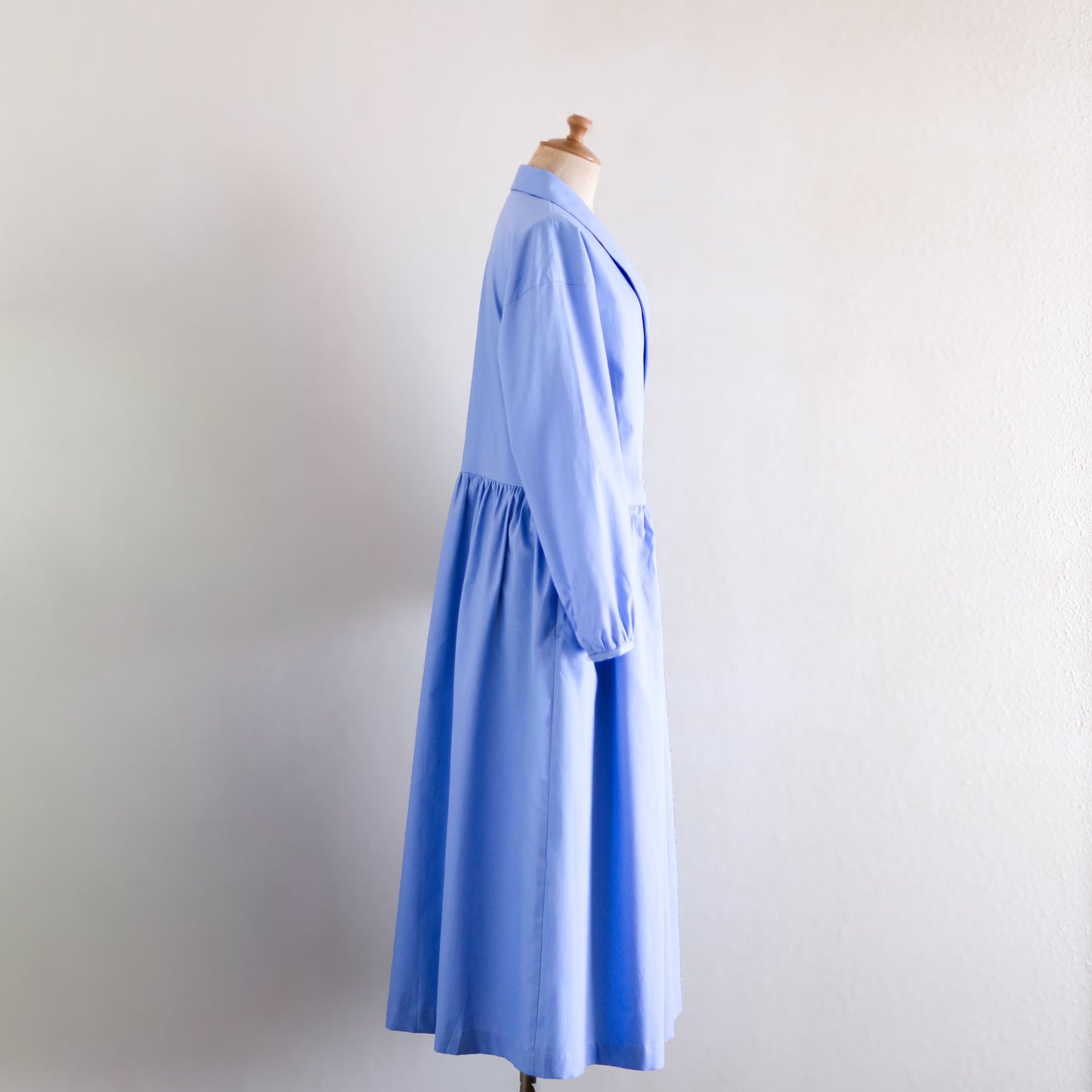 Shawl Collar Cache-Coeur Dress Sky Blue