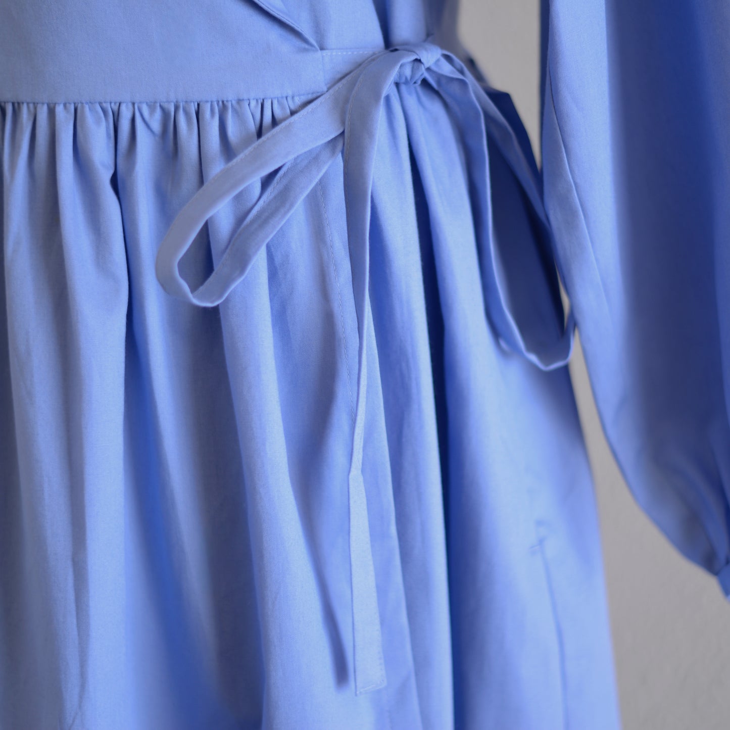 Shawl Collar Cache-Coeur Dress Sky Blue