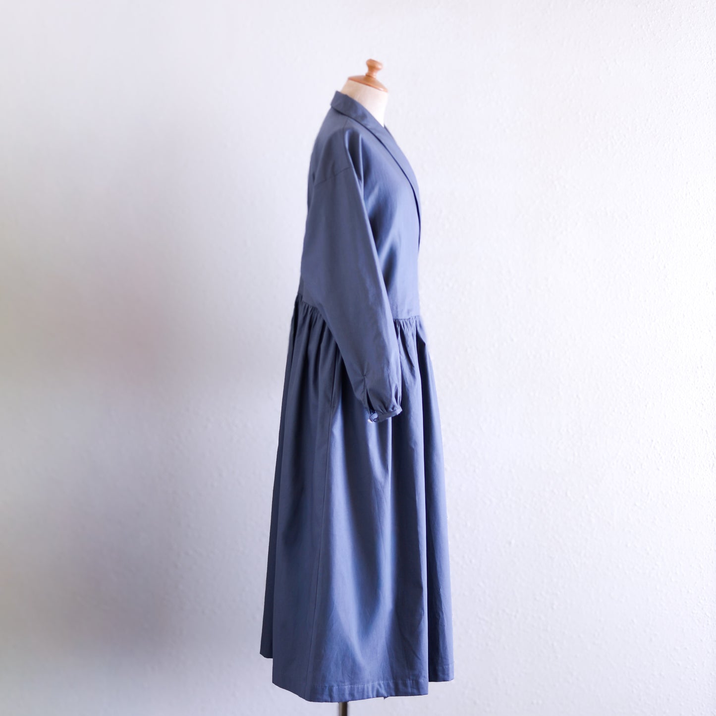 Shawl Collar Cache-Coeur Dress Charcoal Gray