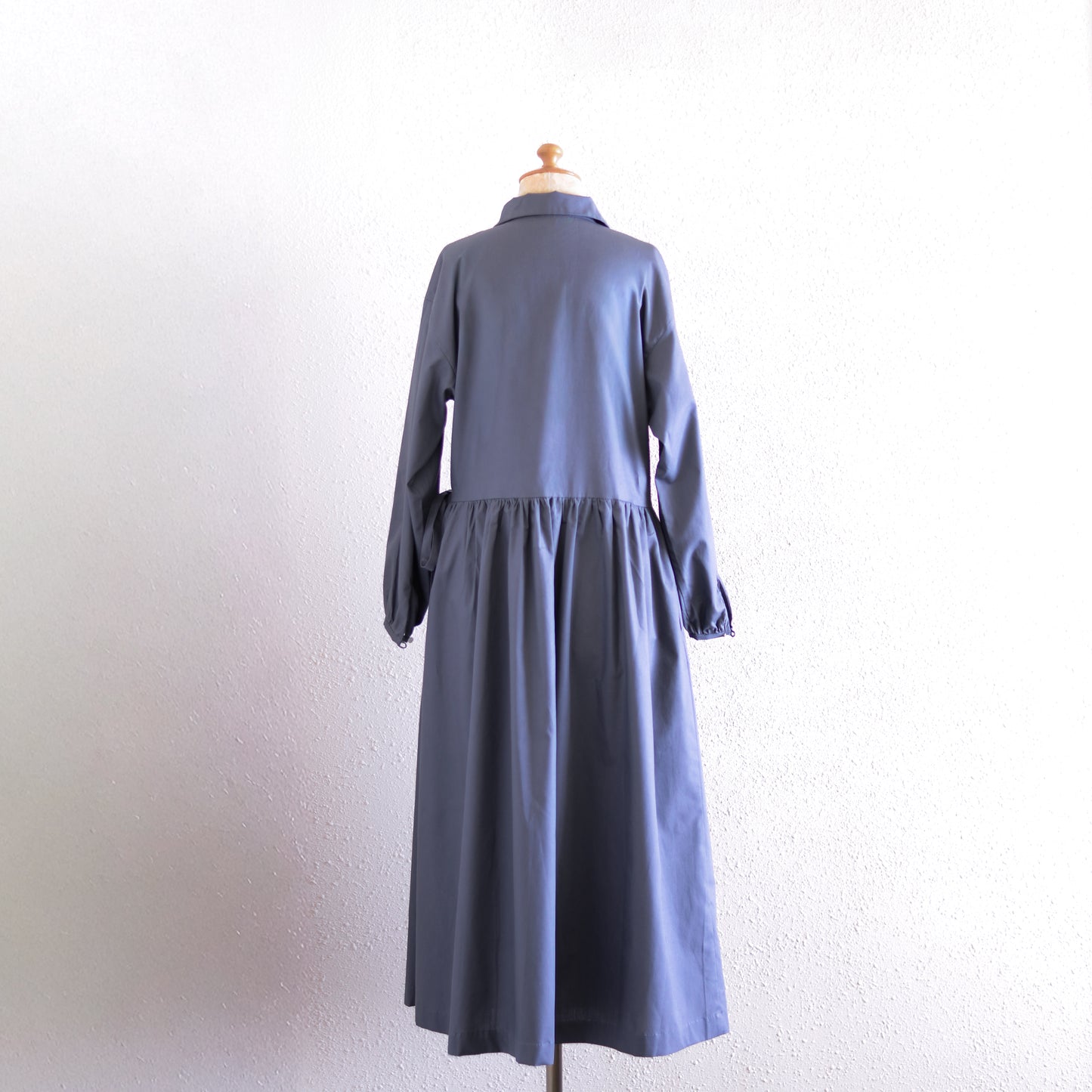 Shawl Collar Cache-Coeur Dress Charcoal Gray