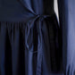 Shawl Collar Cache-Coeur Dress Charcoal Gray