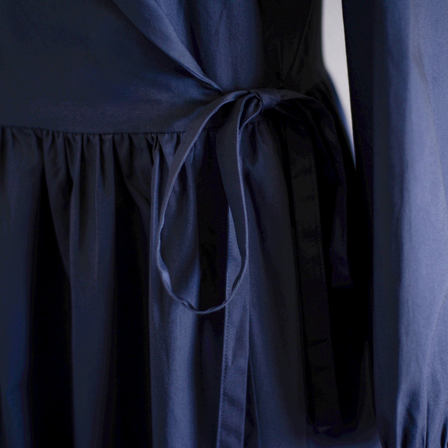 Shawl Collar Cache-Coeur Dress Charcoal Gray