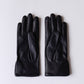 Silk-lined 2-button leather gloves in Black