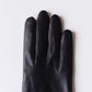 Silk-lined 2-button leather gloves in Black