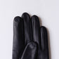 Silk-lined 2-button leather gloves in Black