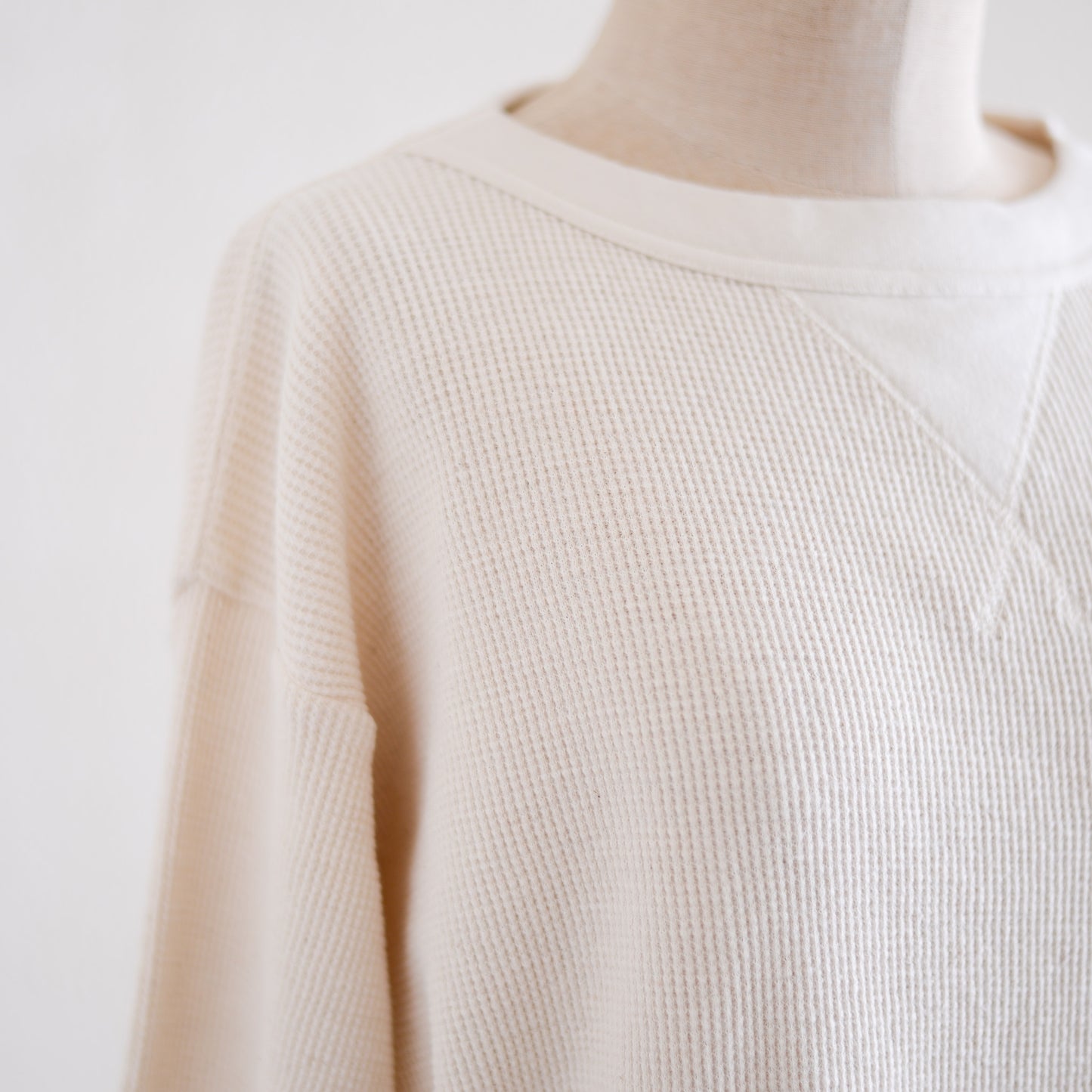 コットンワッフルロングスリーブシャツ Kinari