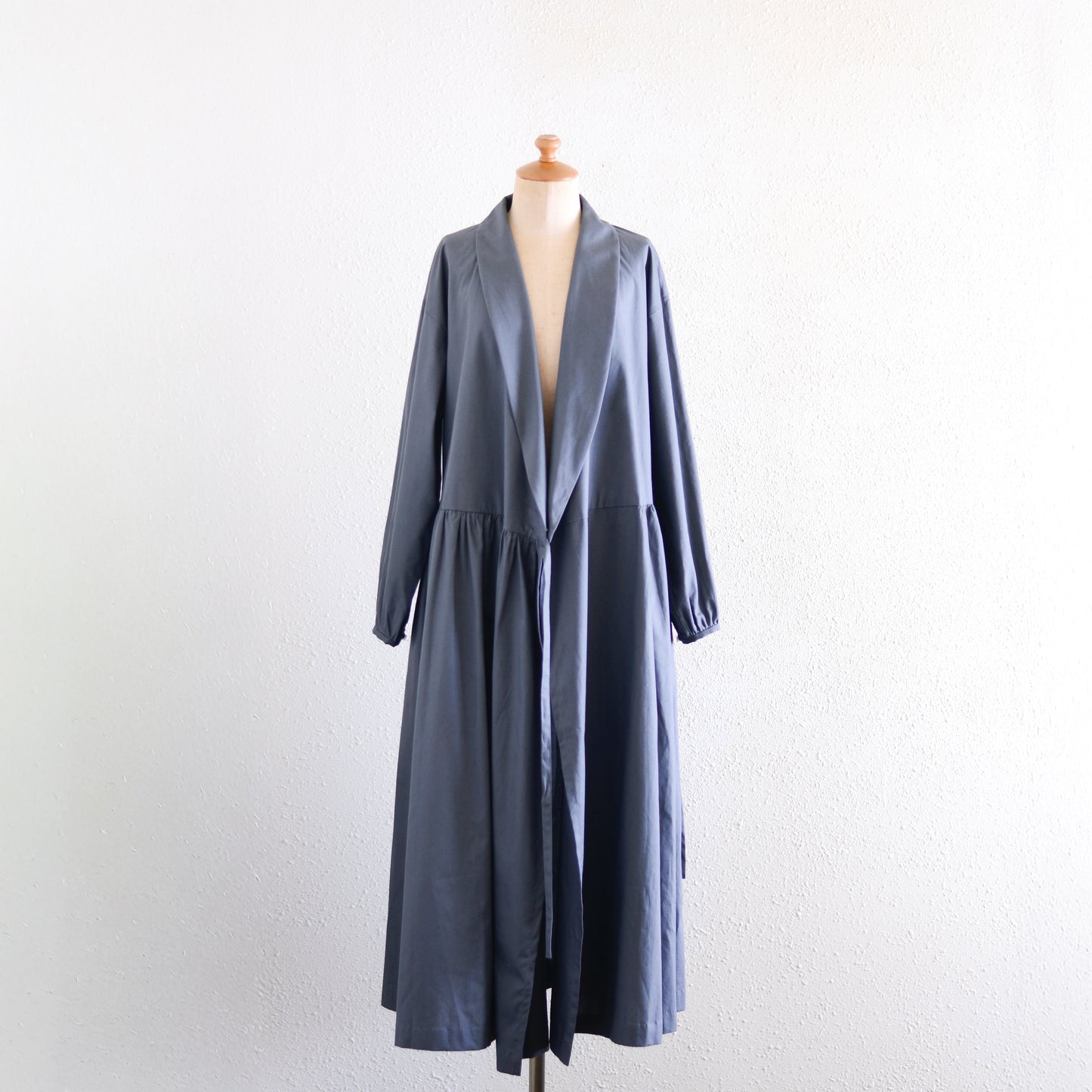 Shawl Collar Cache-Coeur Dress Charcoal Gray