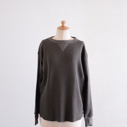 コットンワッフルロングスリーブシャツ Khaki