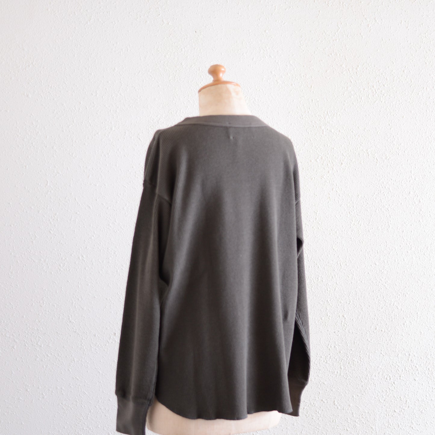 コットンワッフルロングスリーブシャツ Khaki