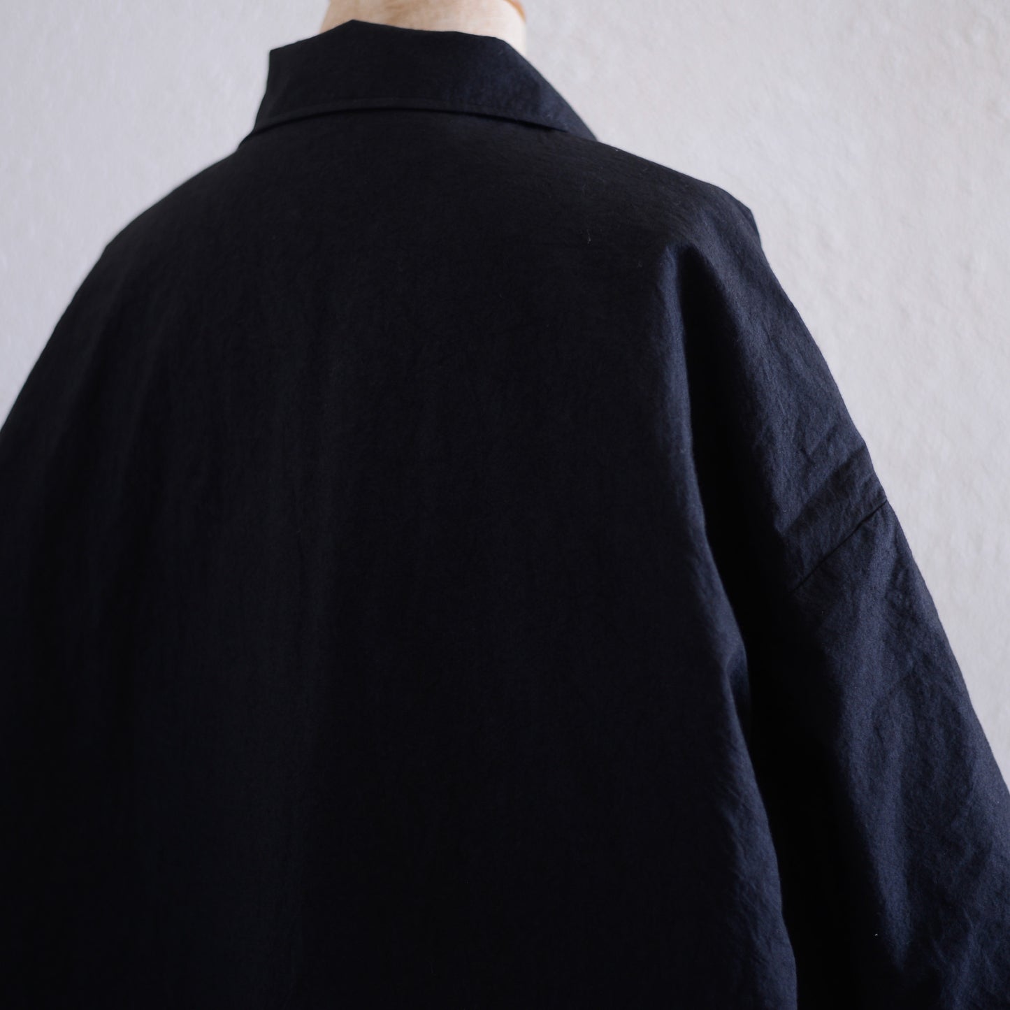 Cotton Quilted Reversible Long Coat Black