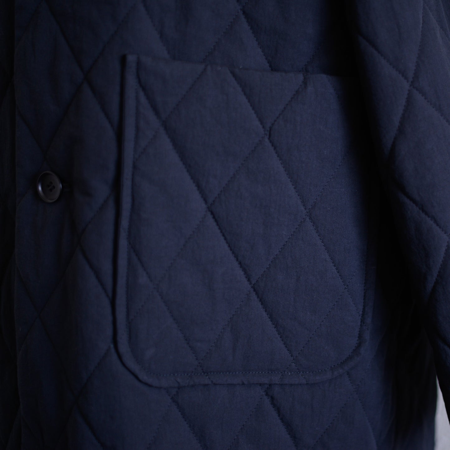 Cotton Quilted Reversible Long Coat Black