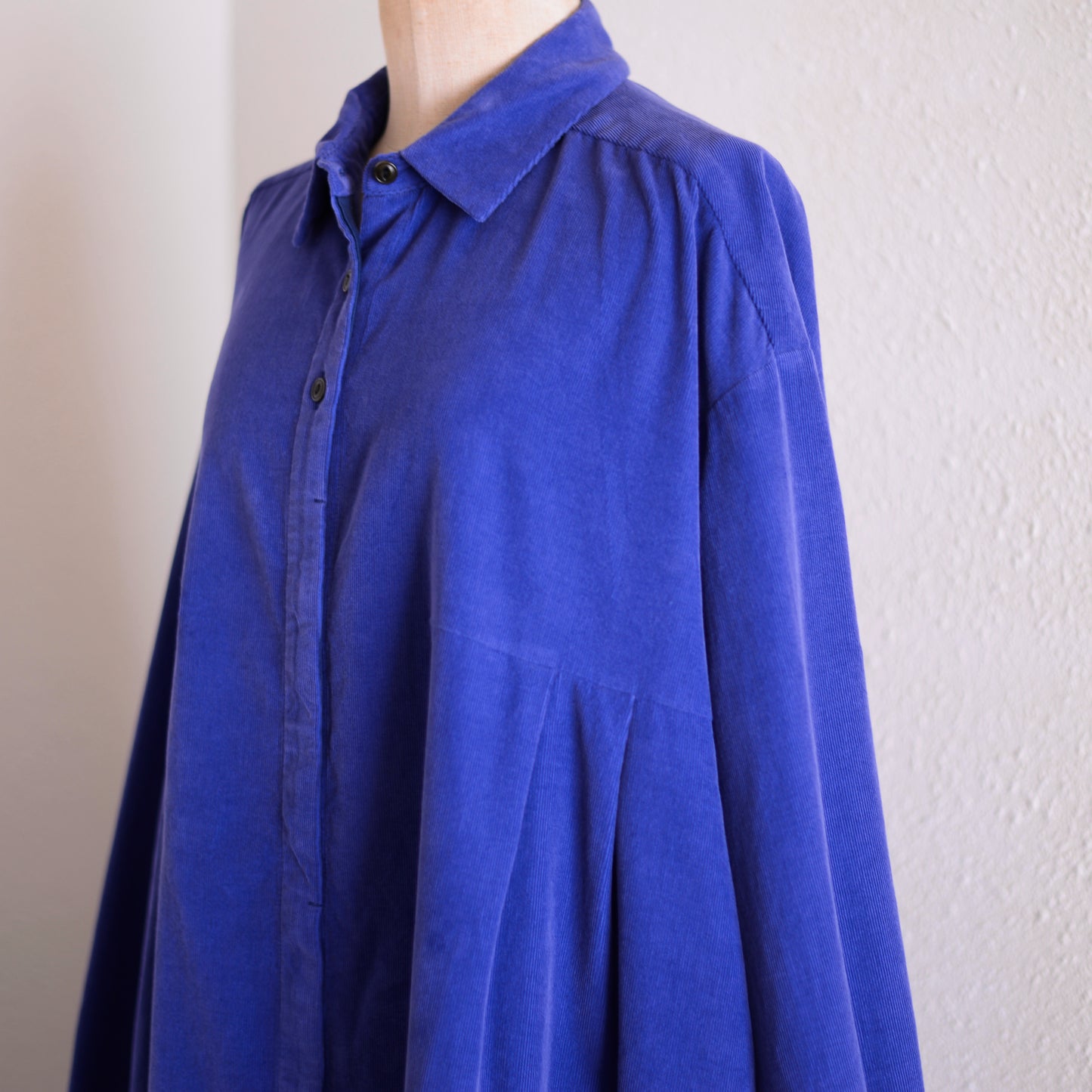 コットンコーデュロイシャツワンピース Navy